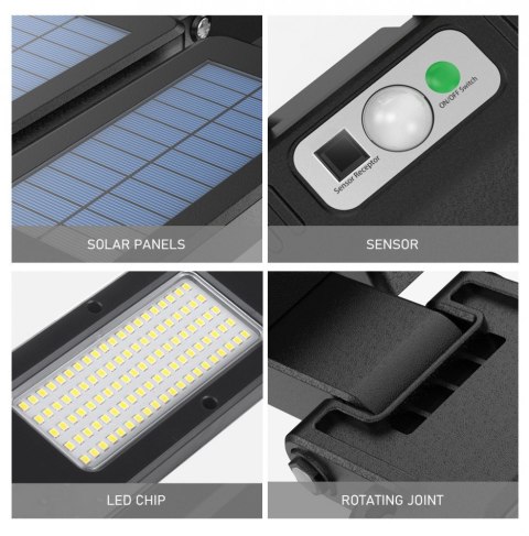 Solarna lampa uliczna LED z czujnikiem i pilotem MCE447 Solarna lampa uliczna LED z czujnikiem i pilotem MCE447