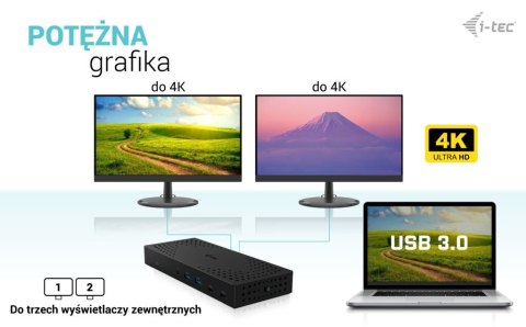 Stacja dokująca USB 3.0 / USB-C / Thunderbolt, 3 x 4K Gen 2 + zasilanie 100 W Stacja dokująca USB 3.0 / USB-C / Thunderbolt, 3 x 4K Gen 2 + zasilanie 100 W