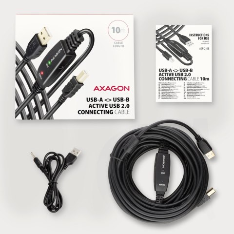 ADR-210B USB 2.0 A-M -> B-M Aktywny kabel połączeniowy/wzmacniacz 10m ADR-210B USB 2.0 A-M -> B-M Aktywny kabel połączeniowy/wzmacniacz 10m