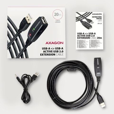 ADR-220 USB 2.0 A-M -> A-F aktywny kabel przedłużacz/wzmacniacz 20m ADR-220 USB 2.0 A-M -> A-F aktywny kabel przedłużacz/wzmacniacz 20m