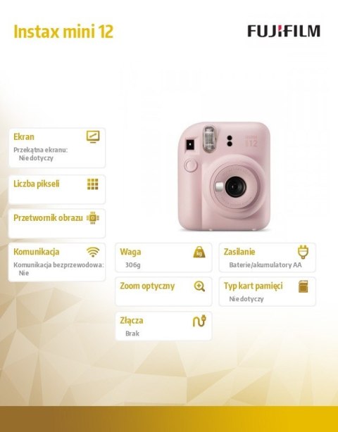 Aparat Instax mini 12 różowy Aparat Instax mini 12 różowy