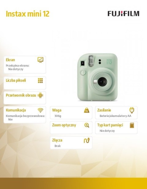 Aparat Instax mini 12 zielony Aparat Instax mini 12 zielony