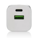 Ładowarka USB/USB-C QC3.0 30W technologia GaN Biała