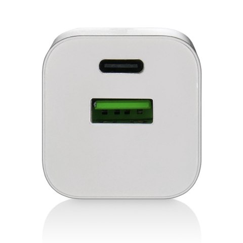 Ładowarka USB/USB-C QC3.0 30W technologia GaN Biała Ładowarka USB/USB-C QC3.0 30W technologia GaN Biała