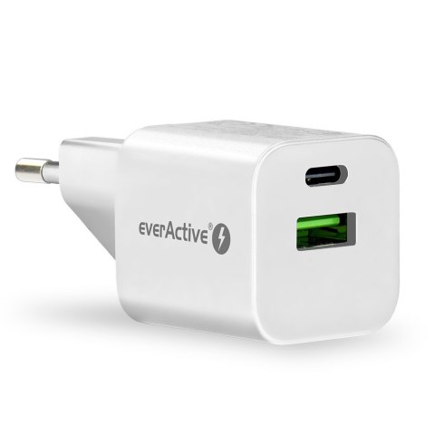 Ładowarka USB/USB-C QC3.0 30W technologia GaN Biała Ładowarka USB/USB-C QC3.0 30W technologia GaN Biała