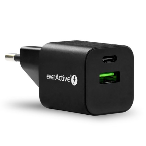 Ładowarka USB/USB-C QC3.0 30W technologia GaN Czarna Ładowarka USB/USB-C QC3.0 30W technologia GaN Czarna