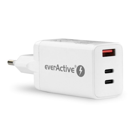 Ładowarka USB/USB-C QC4+ 65W technologia GaN Biała Ładowarka USB/USB-C QC4+ 65W technologia GaN Biała