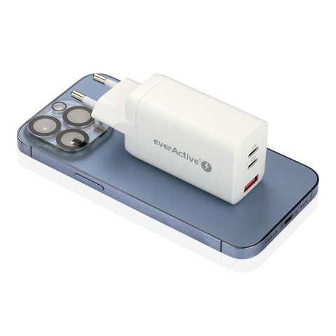 Ładowarka USB/USB-C QC4+ 65W technologia GaN Biała Ładowarka USB/USB-C QC4+ 65W technologia GaN Biała