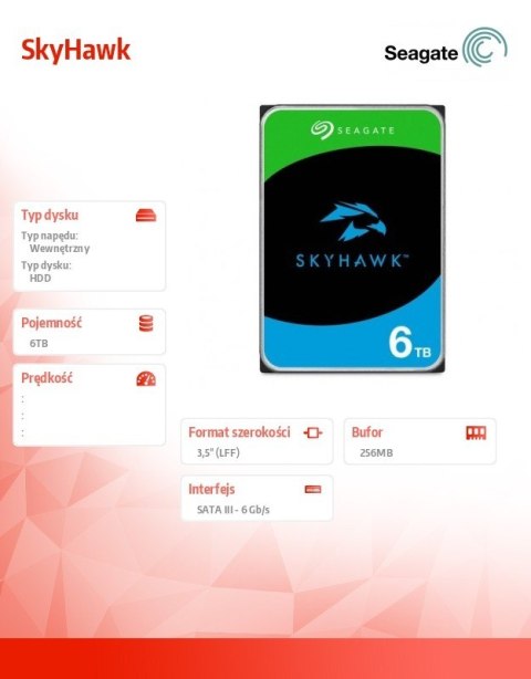 Dysk SkyHawk 6TB 3,5 cali 256MB ST6000VX009 Dysk SkyHawk 6TB 3,5 cali 256MB ST6000VX009
