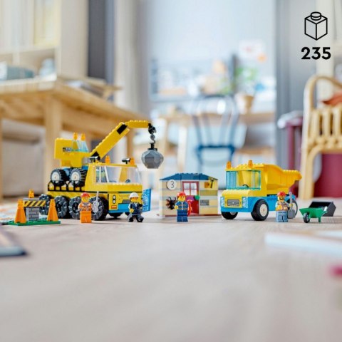 Klocki City 60391 Ciężarówki i dźwig z kulą wyburzeniową Klocki City 60391 Ciężarówki i dźwig z kulą wyburzeniową