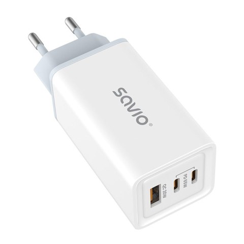 Ładowarka sieciowa USB GaN 65W, Quick Charge 4.0, Power Delivery 3.0, LA-07 Ładowarka sieciowa USB GaN 65W, Quick Charge 4.0, Power Delivery 3.0, LA-07