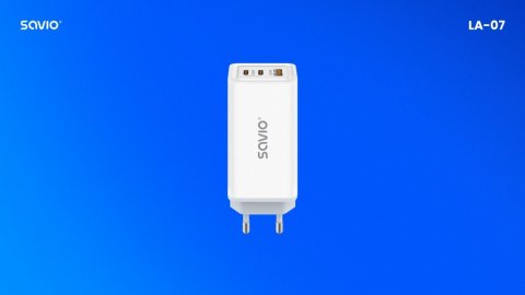 Ładowarka sieciowa USB GaN 65W, Quick Charge 4.0, Power Delivery 3.0, LA-07 Ładowarka sieciowa USB GaN 65W, Quick Charge 4.0, Power Delivery 3.0, LA-07