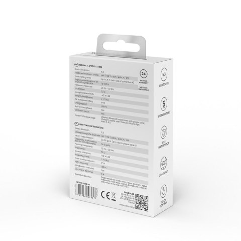 Słuchawki bezprzewodowe Bluetooth 5.3, IPX4, dotykowe sterowanie, TWS-10 Słuchawki bezprzewodowe Bluetooth 5.3, IPX4, dotykowe sterowanie, TWS-10