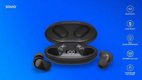 Słuchawki bezprzewodowe Bluetooth 5.3, IPX4, dotykowe sterowanie, TWS-10 Słuchawki bezprzewodowe Bluetooth 5.3, IPX4, dotykowe sterowanie, TWS-10