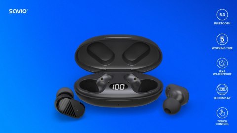 Słuchawki bezprzewodowe Bluetooth 5.3, IPX4, dotykowe sterowanie, TWS-10 Słuchawki bezprzewodowe Bluetooth 5.3, IPX4, dotykowe sterowanie, TWS-10