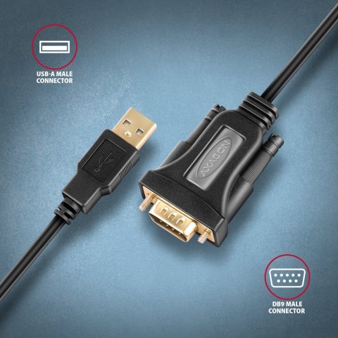 ADS-1PQN Adapter USB 2.0 > RS-232 Port szeregowy, 1,5m kabel, chip FTDI ADS-1PQN Adapter USB 2.0 > RS-232 Port szeregowy, 1,5m kabel, chip FTDI