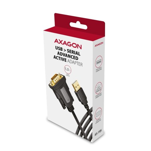 ADS-1PQN Adapter USB 2.0 > RS-232 Port szeregowy, 1,5m kabel, chip FTDI ADS-1PQN Adapter USB 2.0 > RS-232 Port szeregowy, 1,5m kabel, chip FTDI