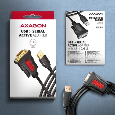 ADS-1PSN Adapter USB 2.0 > RS-232 Port szeregowy, 1.5m kabel, chip Prolific ADS-1PSN Adapter USB 2.0 > RS-232 Port szeregowy, 1.5m kabel, chip Prolific