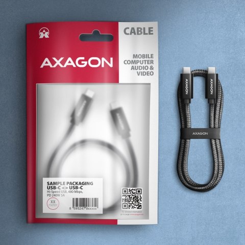 BUCM2-CM20AB Kabel USB-C - USB-C, 2.0m 5A charging, ALU, 240W PD, oplot, USB2.0, czarny BUCM2-CM20AB Kabel USB-C - USB-C, 2.0m 5A charging, ALU, 240W PD, oplot, USB2.0, czarny