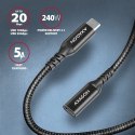 BUCM32-CF05AB Kabel przedłużacz Gen2 USB-C - USB-C 0.5m, 5A, 20Gbps, PD 240W, oplot, czarny