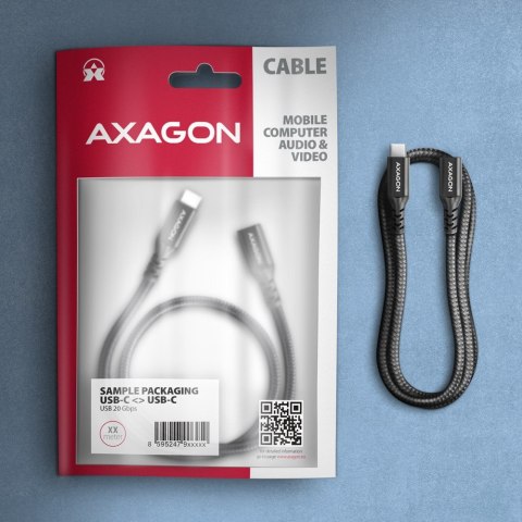 BUCM32-CF05AB Kabel przedłużacz Gen2 USB-C - USB-C 0.5m, 5A, 20Gbps, PD 240W, oplot, czarny BUCM32-CF05AB Kabel przedłużacz Gen2 USB-C - USB-C 0.5m, 5A, 20Gbps, PD 240W, oplot, czarny