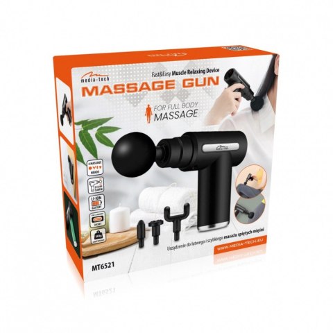 Pistolet do masażu Massage Gun MT6521 4 wymienne głowice masujące Pistolet do masażu Massage Gun MT6521 4 wymienne głowice masujące