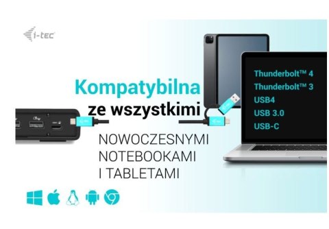 Stacja dokująca USB 3.0 / USB-C / Thunderbolt 3 Dual Display Gen2 + Power Delivery 100W Stacja dokująca USB 3.0 / USB-C / Thunderbolt 3 Dual Display Gen2 + Power Delivery 100W