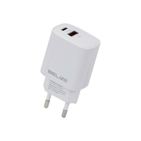 Ładowarka sieciowa 20W USB-C + USB-A biała Ładowarka sieciowa 20W USB-C + USB-A biała