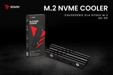 Chłodzenie do dysków M.2 NVMe 2280, AK-60 Chłodzenie do dysków M.2 NVMe 2280, AK-60