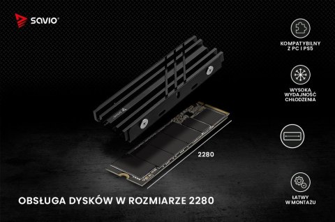 Chłodzenie do dysków M.2 NVMe 2280, AK-60 Chłodzenie do dysków M.2 NVMe 2280, AK-60