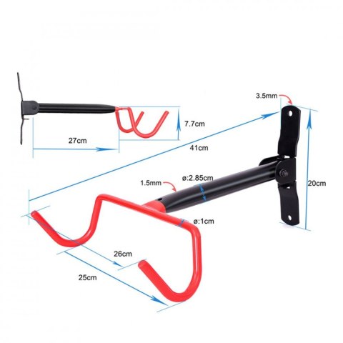 Rowerowy uchwyt ścienny poziomy stal max. obciążenie 30kg MC-430 Rowerowy uchwyt ścienny poziomy stal max. obciążenie 30kg MC-430
