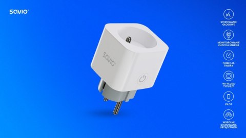 Inteligentne gniazdko Wi-Fi 16A Pomiar zużycia energii, AS-01 Białe Inteligentne gniazdko Wi-Fi 16A Pomiar zużycia energii, AS-01 Białe