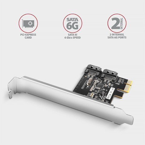 PCES-SJ2 Kontroler PCIe 2x wewnętrzny port SATA 6G, chipset JMB582 SP & LP PCES-SJ2 Kontroler PCIe 2x wewnętrzny port SATA 6G, chipset JMB582 SP & LP