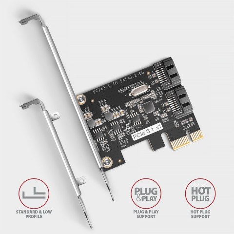 PCES-SJ2 Kontroler PCIe 2x wewnętrzny port SATA 6G, chipset JMB582 SP & LP PCES-SJ2 Kontroler PCIe 2x wewnętrzny port SATA 6G, chipset JMB582 SP & LP