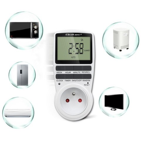 Elektroniczny programator czasowy PC0628 | 3680W | 16A | LCD Elektroniczny programator czasowy PC0628 | 3680W | 16A | LCD