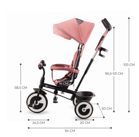 Rowerek trójkołowy ASTON ROSE PINK Rowerek trójkołowy ASTON ROSE PINK