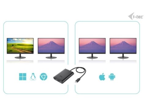 Stacja dokująca USB-C Dual 4K/60Hz (single 8K/30Hz) DP Video Adapter Stacja dokująca USB-C Dual 4K/60Hz (single 8K/30Hz) DP Video Adapter