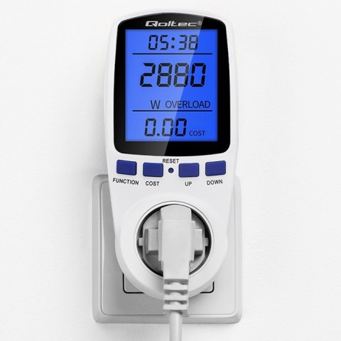 Watomierz licznik zużycia energii PM0626 | 3680W | 16A | LCD Watomierz licznik zużycia energii PM0626 | 3680W | 16A | LCD