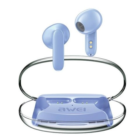Słuchawki Bluetooth 5.3 T85 ENC TWS niebieskie Słuchawki Bluetooth 5.3 T85 ENC TWS niebieskie