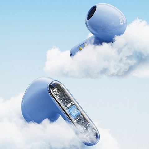 Słuchawki Bluetooth 5.3 T85 ENC TWS niebieskie Słuchawki Bluetooth 5.3 T85 ENC TWS niebieskie