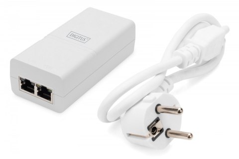 Zasilacz/Adapter PoE+ 802.3at, max. 52V 30W Gigabit 10/100/1000 Mbps, aktywny, Biały Zasilacz/Adapter PoE+ 802.3at, max. 52V 30W Gigabit 10/100/1000 Mbps, aktywny, Biały