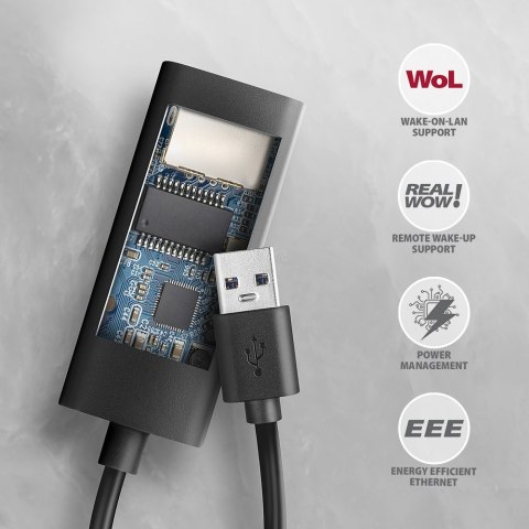 ADE-AR Karta sieciowa Gigabit Ethernet adapter, USB-A 3.2 Gen 1, instalacja automatyczna ADE-AR Karta sieciowa Gigabit Ethernet adapter, USB-A 3.2 Gen 1, instalacja automatyczna