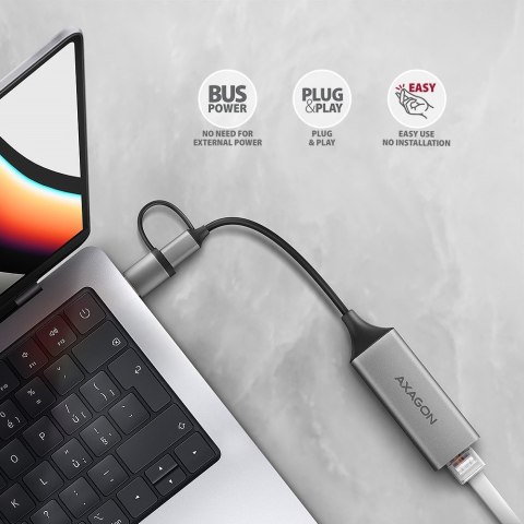 ADE-TXCA Karta sieciowa Gigabit Ethernet adapter, USB-C (USB-A redukcja) 3.2 Gen 1, instalacja automatyczna ADE-TXCA Karta sieciowa Gigabit Ethernet adapter, USB-C (USB-A redukcja) 3.2 Gen 1, instalacja automatyczna