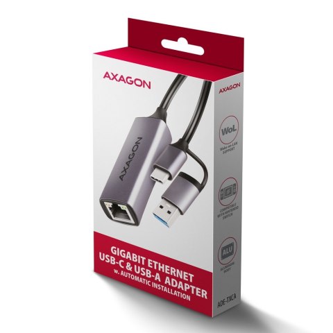 ADE-TXCA Karta sieciowa Gigabit Ethernet adapter, USB-C (USB-A redukcja) 3.2 Gen 1, instalacja automatyczna ADE-TXCA Karta sieciowa Gigabit Ethernet adapter, USB-C (USB-A redukcja) 3.2 Gen 1, instalacja automatyczna