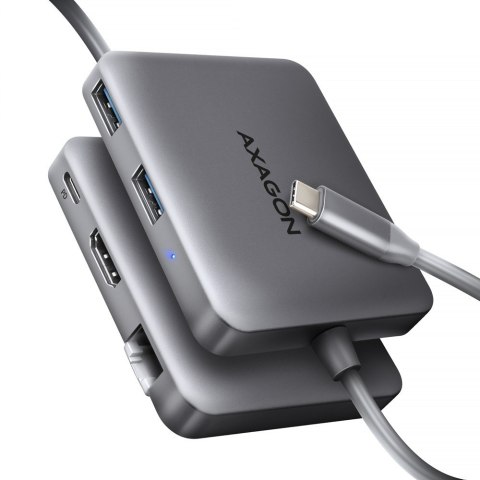 HMC-5HL Wieloportowy hub USB 5in1, 5Gbps, 2x USB-A, HDMI 4K/60Hz, GLAN, PD 100W, 15cm USB-C kabel HMC-5HL Wieloportowy hub USB 5in1, 5Gbps, 2x USB-A, HDMI 4K/60Hz, GLAN, PD 100W, 15cm USB-C kabel