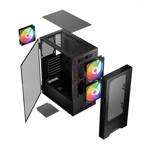 Obudowa komputerowa Arya ARGB USB 3.0 Midi Tower Czarny Obudowa komputerowa Arya ARGB USB 3.0 Midi Tower Czarny