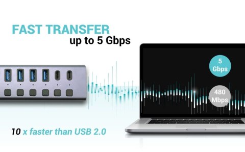 Hub USB 3.0/USB-C 9 portów LAN + Power Adapter 60W Hub USB 3.0/USB-C 9 portów LAN + Power Adapter 60W