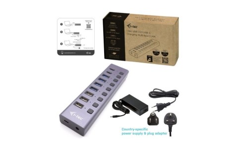 Hub USB 3.0/USB-C 9 portów LAN + Power Adapter 60W Hub USB 3.0/USB-C 9 portów LAN + Power Adapter 60W