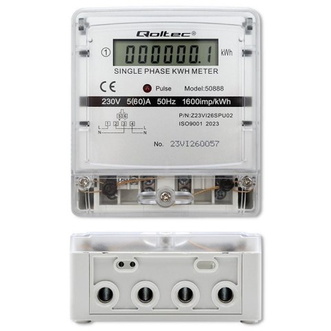 Jednofazowy elektroniczny licznik | miernik zużycia energii | 230V | LCD Jednofazowy elektroniczny licznik | miernik zużycia energii | 230V | LCD