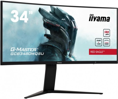 Monitor 34 cale GCB3480WQSU-B1 VA,UWQHD,180HZ,0.4ms,1500R(Curved), 2xHDMI,2xDP,2xUSB 3.2,2x3W,HDR400,HAS(110mm),VESA(100x100mm Monitor 34 cale GCB3480WQSU-B1 VA,UWQHD,180HZ,0.4ms,1500R(Curved), 2xHDMI,2xDP,2xUSB 3.2,2x3W,HDR400,HAS(110mm),VESA(100x100mm